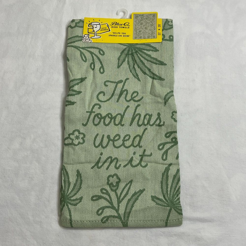 Blue Q Woven Jacquard Dish Towel, Funny, Functional, 100% Cotton, 28 x 21